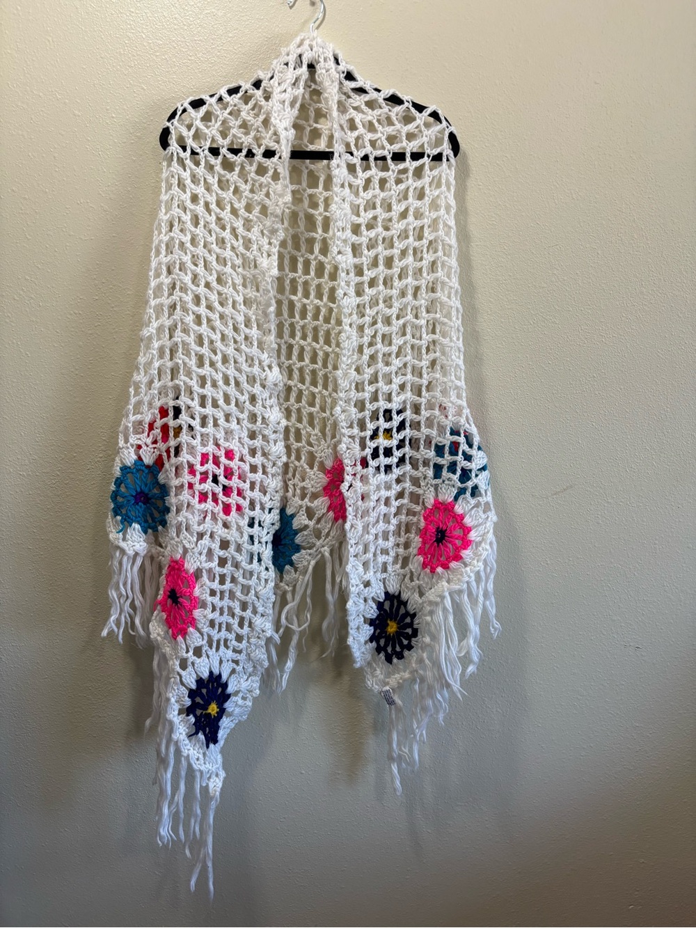 1970s Japanese crochet scarf poncho